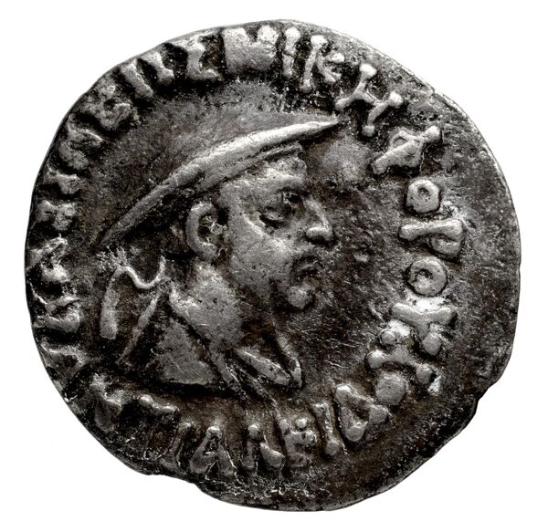 Bactrian and Indo-Greek Coinage Antialcidas 19.1, аверс, bnf-bigr