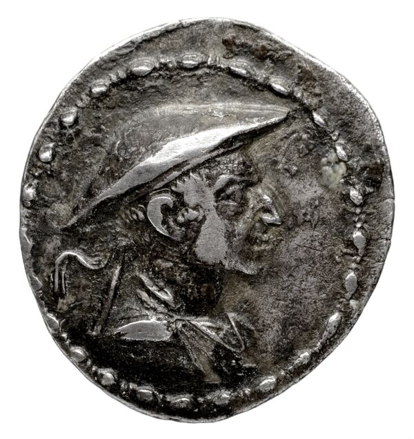 Bactrian and Indo-Greek Coinage Apollodotus II 3.1, аверс, bnf-bigr