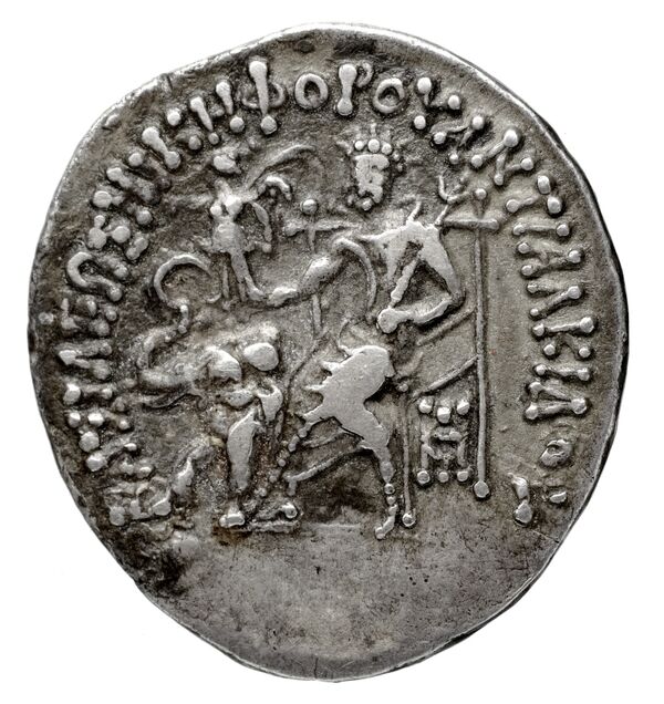 реверс Bactrian and Indo-Greek Coinage Apollodotus II 3.1