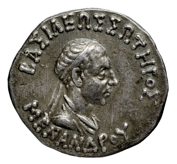 Bactrian and Indo-Greek Coinage Menander I 13.17, аверс, bnf-bigr