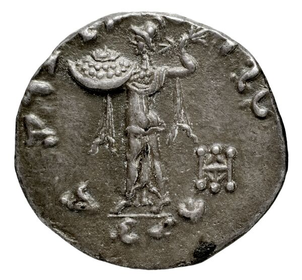Bactrian and Indo-Greek Coinage Menander I 13.17, реверс, bnf-bigr