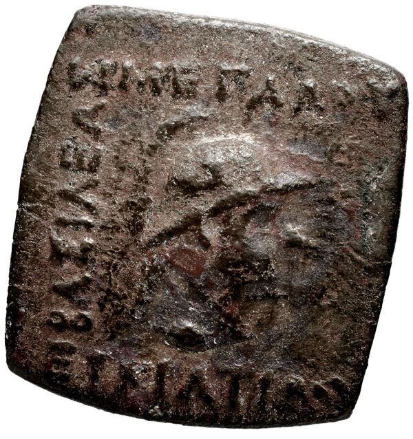 Bactrian and Indo-Greek Coinage Eucratides I 22.6, аверс, bnf-bigr