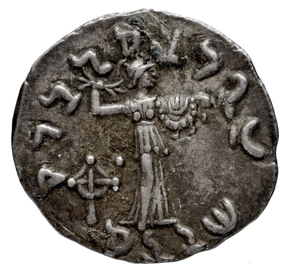 Bactrian and Indo-Greek Coinage Menander I 15.1, реверс, bnf-bigr