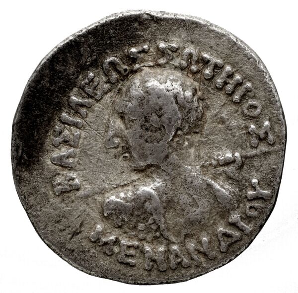 Bactrian and Indo-Greek Coinage Menander I 12.1, аверс, bnf-bigr