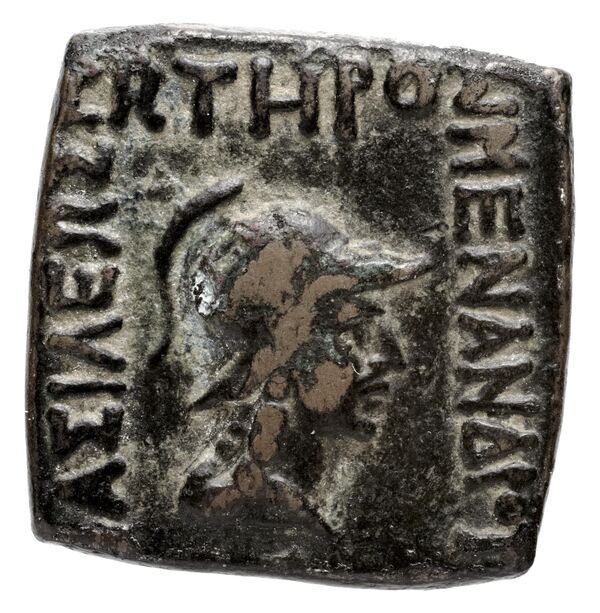 Bactrian and Indo-Greek Coinage Menander I 21.1, аверс, bnf-bigr
