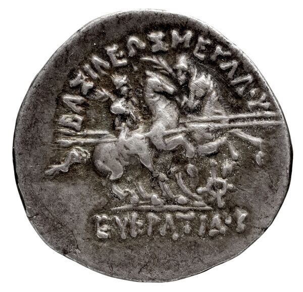 реверс Bactrian and Indo-Greek Coinage Eucratides I 8.1