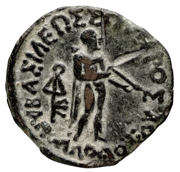 Bactrian and Indo-Greek Coinage Apollodotus II 6.3, аверс, bnf-bigr