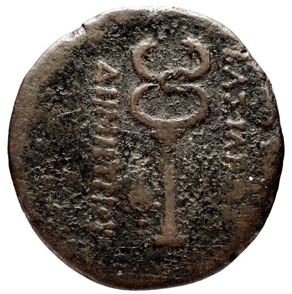 Bactrian and Indo-Greek Coinage Demetrius I 8.1, реверс, bnf-bigr
