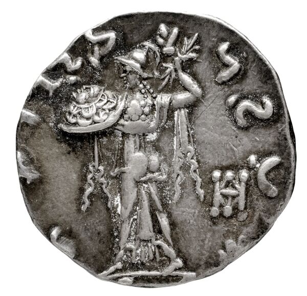 Bactrian and Indo-Greek Coinage Menander I 14.12, реверс, bnf-bigr
