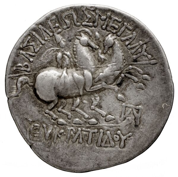 Bactrian and Indo-Greek Coinage Eucratides I 6.25, реверс, bnf-bigr