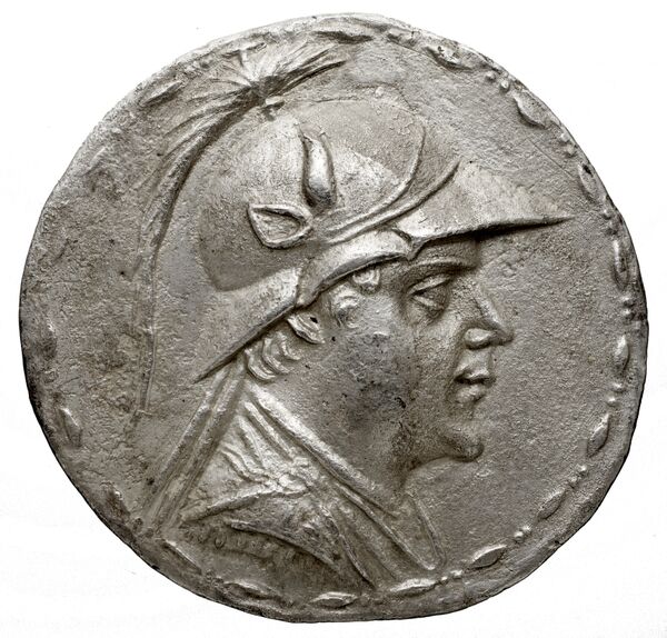 Bactrian and Indo-Greek Coinage Eucratides I 6.17, аверс, bnf-bigr