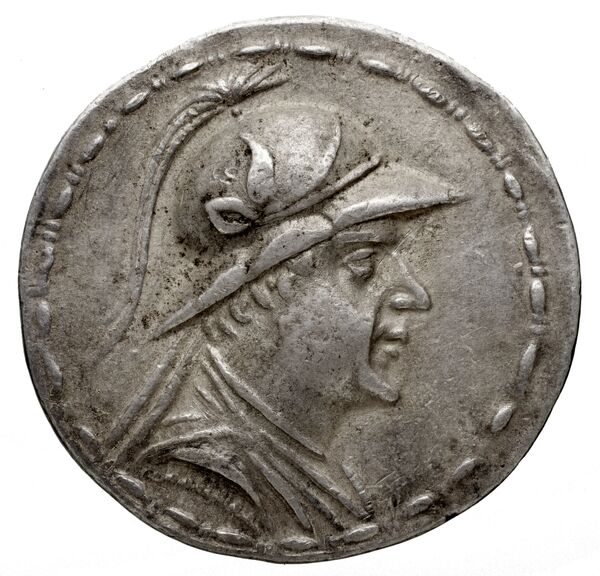 Bactrian and Indo-Greek Coinage Eucratides I 6.17, аверс, bnf-bigr