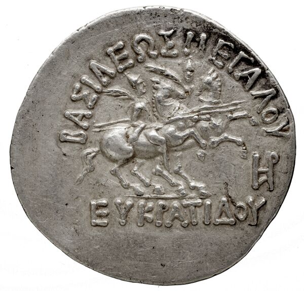 Bactrian and Indo-Greek Coinage Eucratides I 6.16, реверс, bnf-bigr