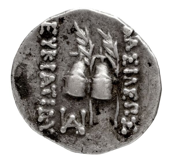 Bactrian and Indo-Greek Coinage Eucratides I 3.3, реверс, bnf-bigr