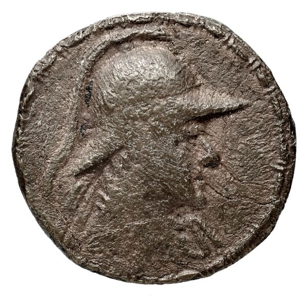 Bactrian and Indo-Greek Coinage Eucratides I 16.3, аверс, bnf-bigr