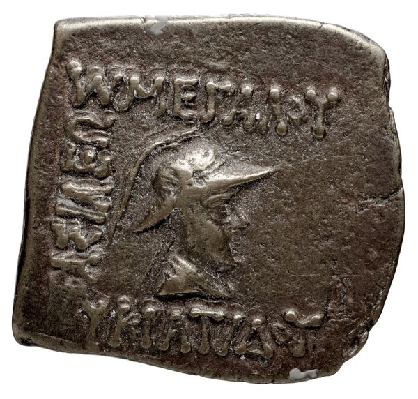 Bactrian and Indo-Greek Coinage Eucratides I 22.9, аверс, bnf-bigr