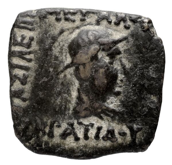 Bactrian and Indo-Greek Coinage Eucratides I 22.19, аверс, bnf-bigr