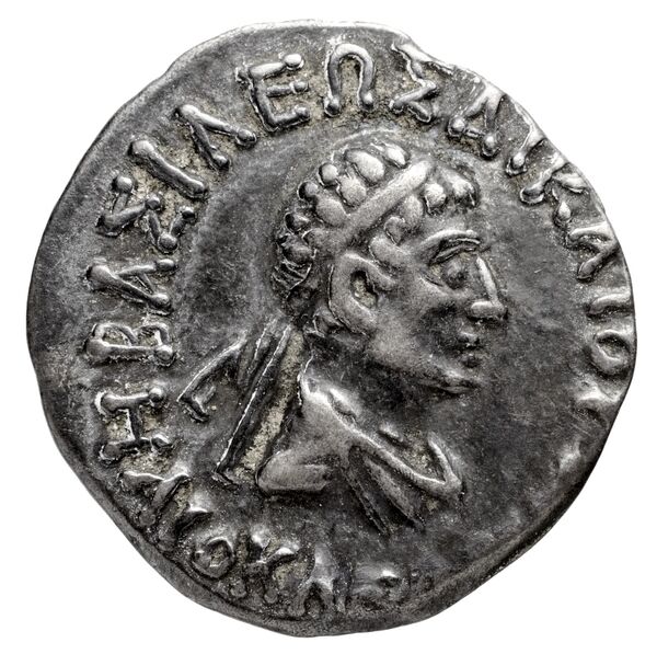 Bactrian and Indo-Greek Coinage Heliocles II 8.5, obverse, bnf-bigr