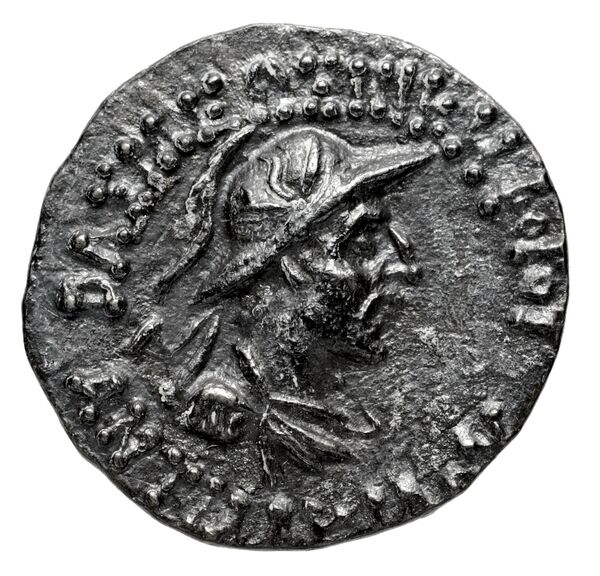 Bactrian and Indo-Greek Coinage Antialcidas 16.3, аверс, bnf-bigr