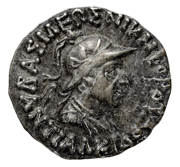 Bactrian and Indo-Greek Coinage Antialcidas 15.2, аверс, bnf-bigr