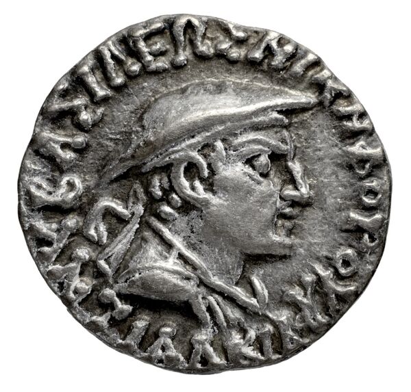 Bactrian and Indo-Greek Coinage Antialcidas 17.2, аверс, bnf-bigr