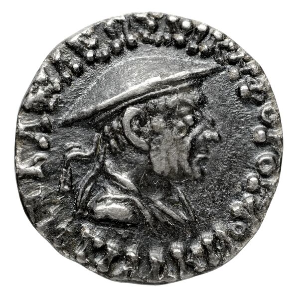 Bactrian and Indo-Greek Coinage Antialcidas 17.2, аверс, bnf-bigr