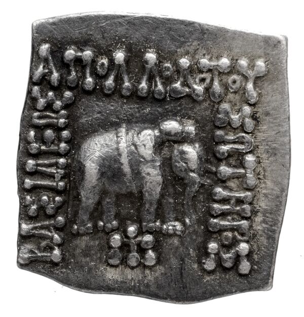 Bactrian and Indo-Greek Coinage Apollodotus I 4.7, аверс, bnf-bigr