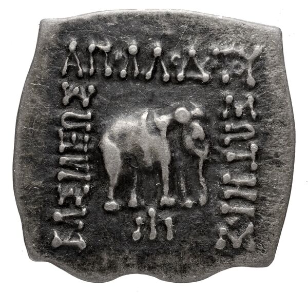 Bactrian and Indo-Greek Coinage Apollodotus I 4.7, аверс, bnf-bigr