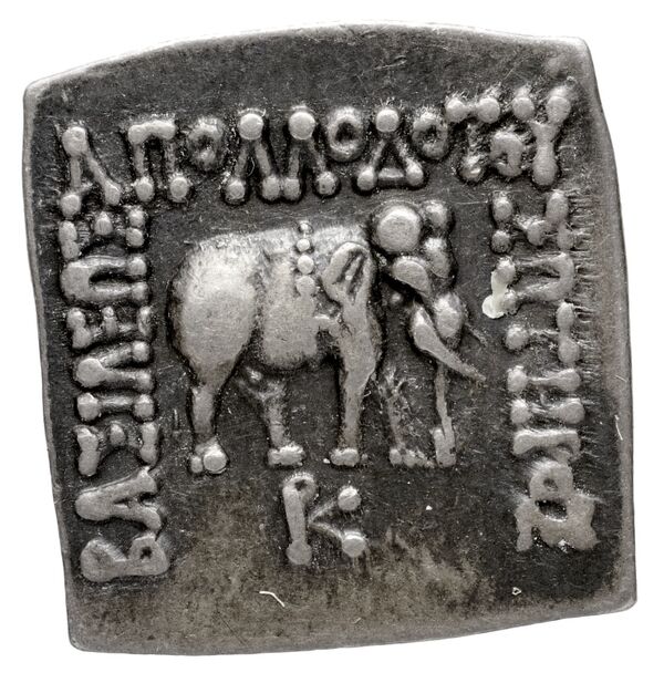 Bactrian and Indo-Greek Coinage Apollodotus I 4.3, аверс, bnf-bigr