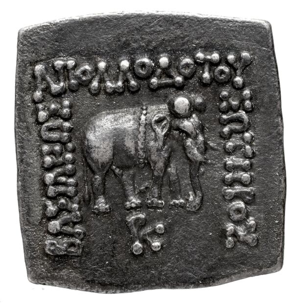 Bactrian and Indo-Greek Coinage Apollodotus I 4.4, аверс, bnf-bigr