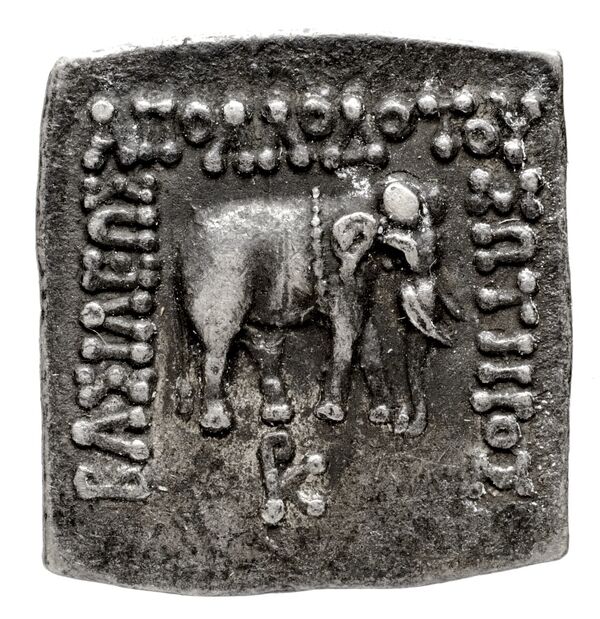 Bactrian and Indo-Greek Coinage Apollodotus I 4.4, аверс, bnf-bigr
