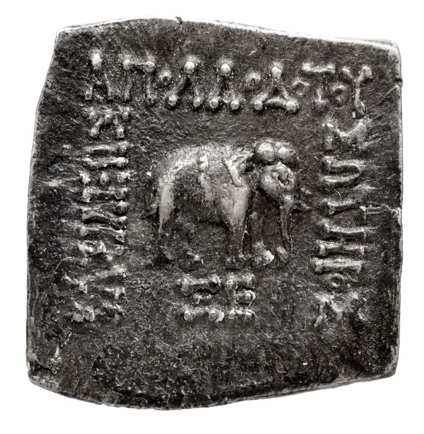 Bactrian and Indo-Greek Coinage Apollodotus I 4.2, аверс, bnf-bigr