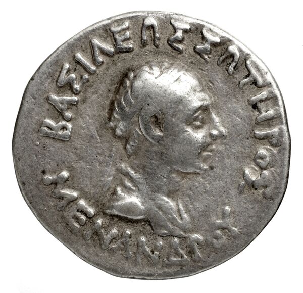 Bactrian and Indo-Greek Coinage Menander I 10.1, аверс, bnf-bigr