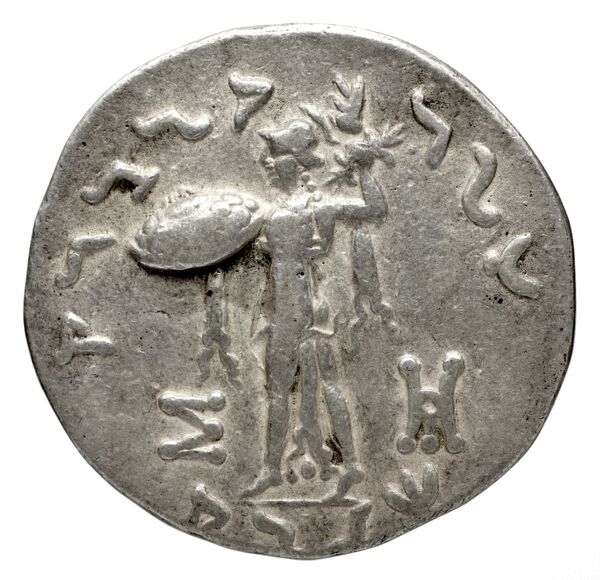 Bactrian and Indo-Greek Coinage Menander I 10.1, реверс, bnf-bigr