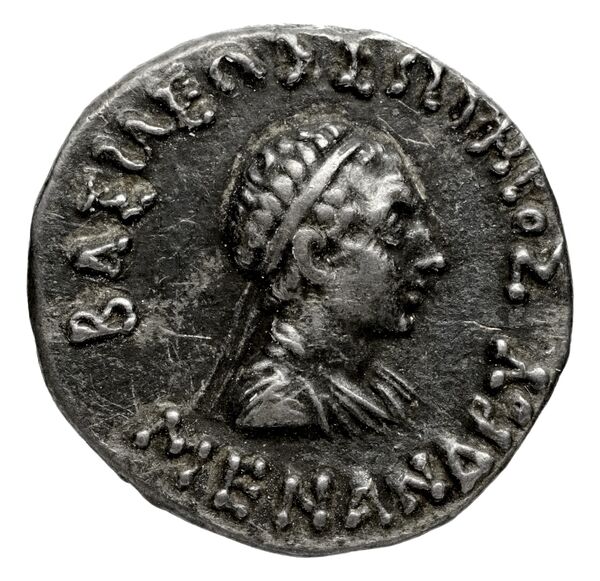 Bactrian and Indo-Greek Coinage Menander I 13.3, аверс, bnf-bigr
