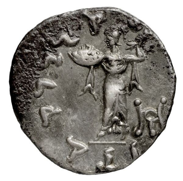 Bactrian and Indo-Greek Coinage Menander I 13.10, реверс, bnf-bigr
