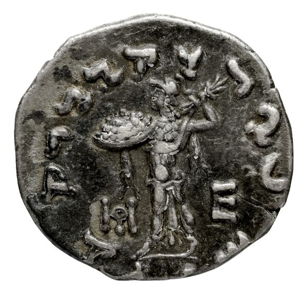 Bactrian and Indo-Greek Coinage Menander I 13.11, реверс, bnf-bigr