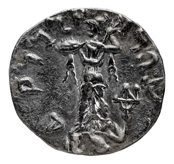 Bactrian and Indo-Greek Coinage Menander I 14.4, реверс, bnf-bigr