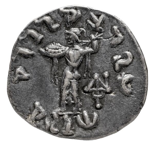 Bactrian and Indo-Greek Coinage Menander I 14.4, реверс, bnf-bigr