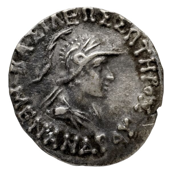 Bactrian and Indo-Greek Coinage Menander I 14.4, аверс, bnf-bigr