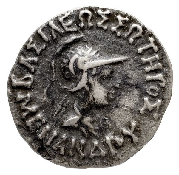 Bactrian and Indo-Greek Coinage Menander I 14.4, аверс, bnf-bigr