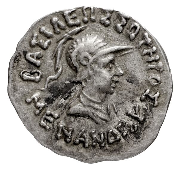 Bactrian and Indo-Greek Coinage Menander I 14.4, аверс, bnf-bigr