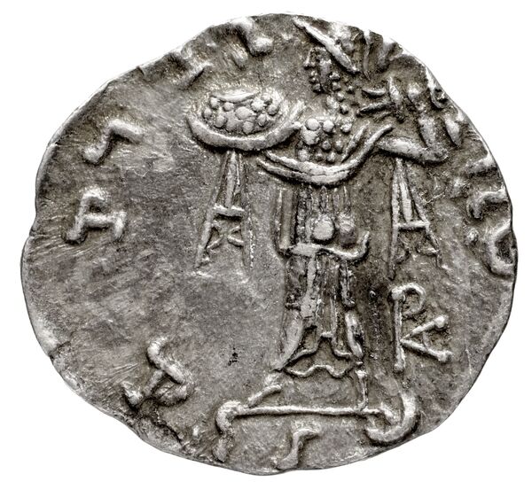 Bactrian and Indo-Greek Coinage Menander I 14.7, реверс, bnf-bigr