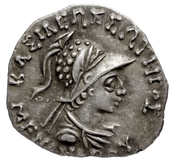 Bactrian and Indo-Greek Coinage Menander I 14.7, аверс, bnf-bigr