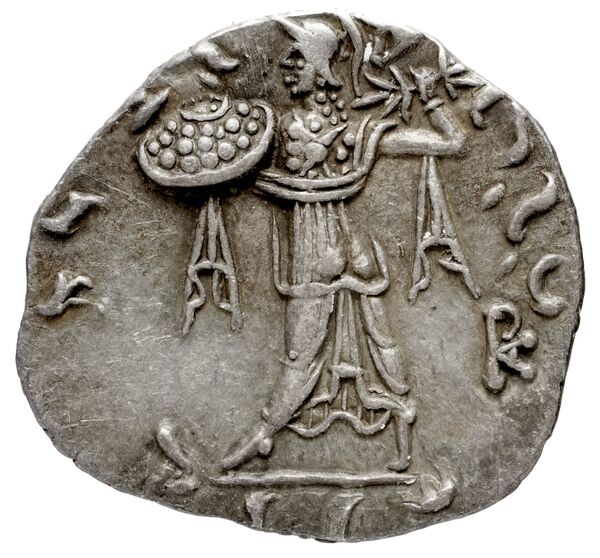 Bactrian and Indo-Greek Coinage Menander I 14.7, реверс, bnf-bigr