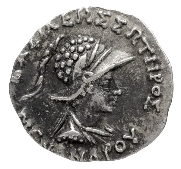 Bactrian and Indo-Greek Coinage Menander I 14.7, аверс, bnf-bigr