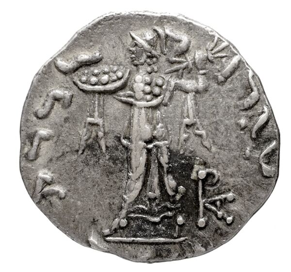 Bactrian and Indo-Greek Coinage Menander I 14.7, реверс, bnf-bigr