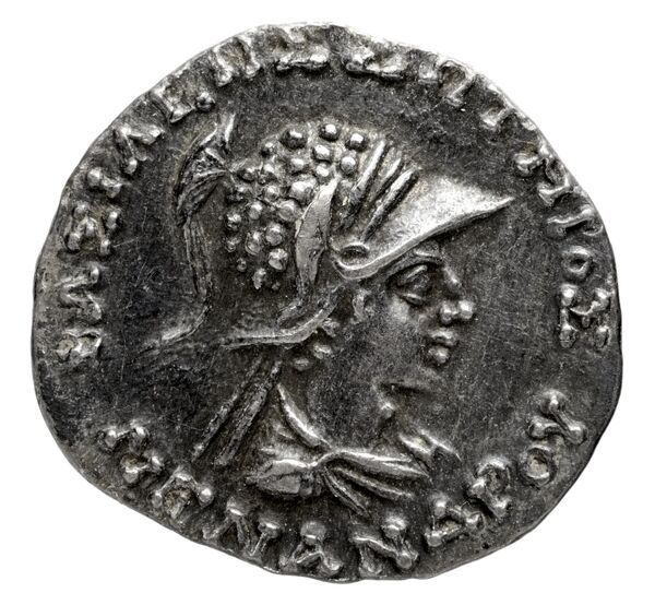 Bactrian and Indo-Greek Coinage Menander I 14.7, аверс, bnf-bigr