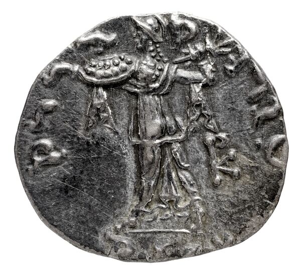 Bactrian and Indo-Greek Coinage Menander I 14.7, реверс, bnf-bigr