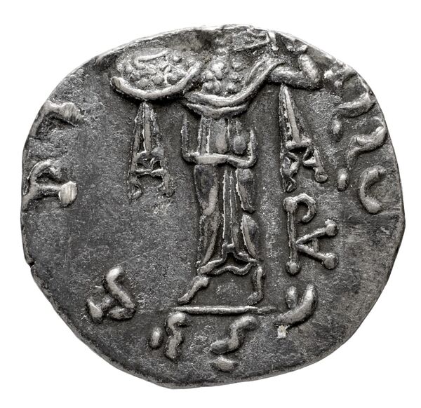 Bactrian and Indo-Greek Coinage Menander I 14.7, реверс, bnf-bigr